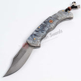 Gray Epoxy Handle LockBack Pocket Knife For Sale (1)